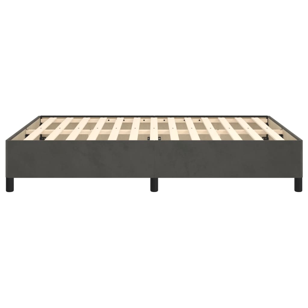 Cadre de lit sans matelas gris foncé 140x200 cm velours - XIOS
