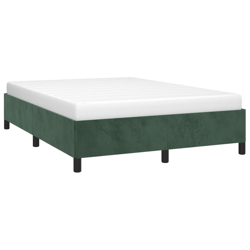 Cadre de lit sans matelas vert foncé 140x200 cm velours - XIOS