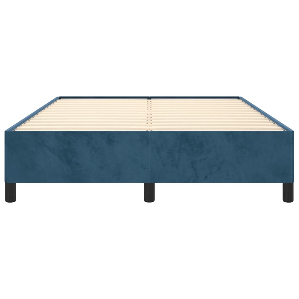 Cadre de lit sans matelas bleu foncé 140x200 cm velours - XIOS