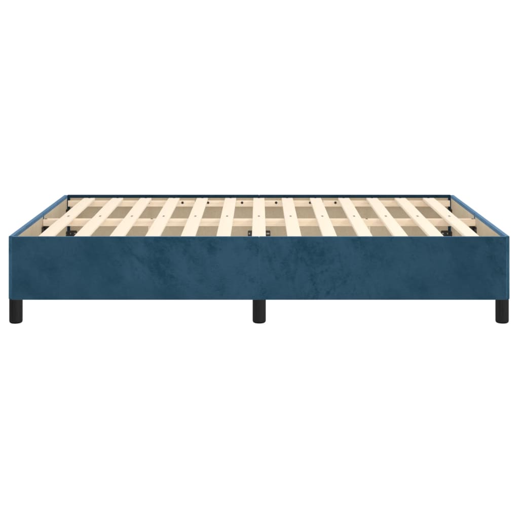 Cadre de lit sans matelas bleu foncé 140x200 cm velours - XIOS