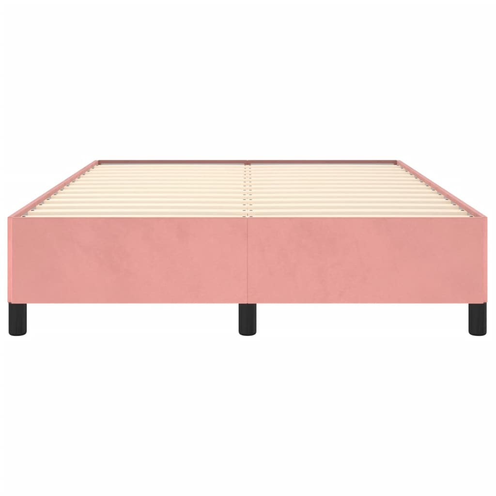 Cadre de lit sans matelas rose 140x200 cm velours - XIOS