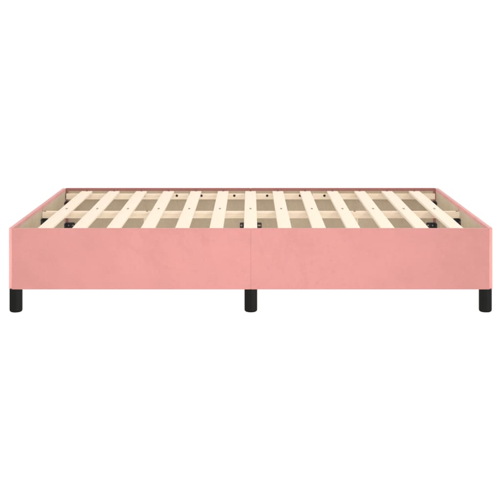 Cadre de lit sans matelas rose 140x200 cm velours - XIOS