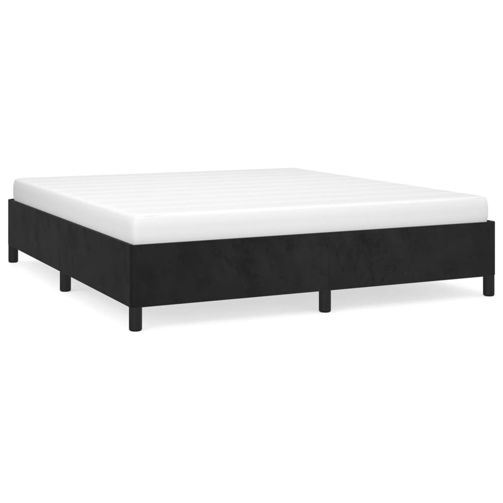 Cadre de lit sans matelas noir 160x200 cm velours - XIOS