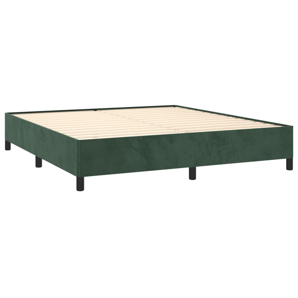 Cadre de lit sans matelas vert foncé 160x200 cm velours - XIOS