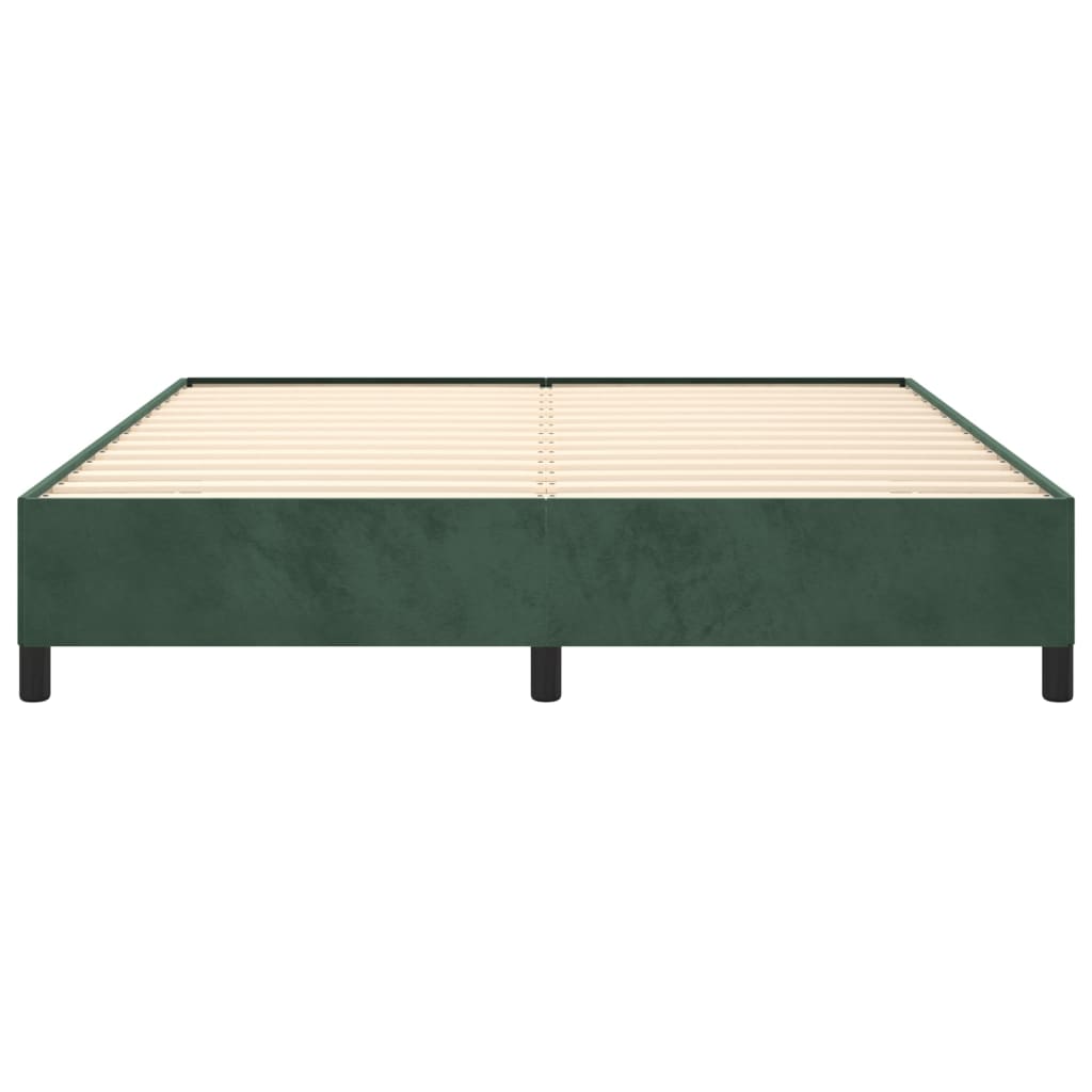 Cadre de lit sans matelas vert foncé 160x200 cm velours - XIOS