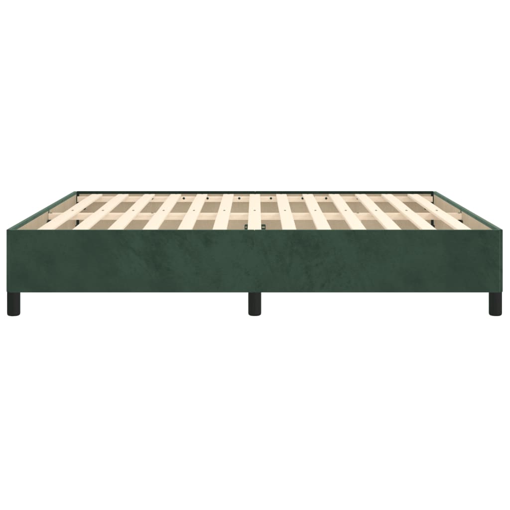 Cadre de lit sans matelas vert foncé 160x200 cm velours - XIOS