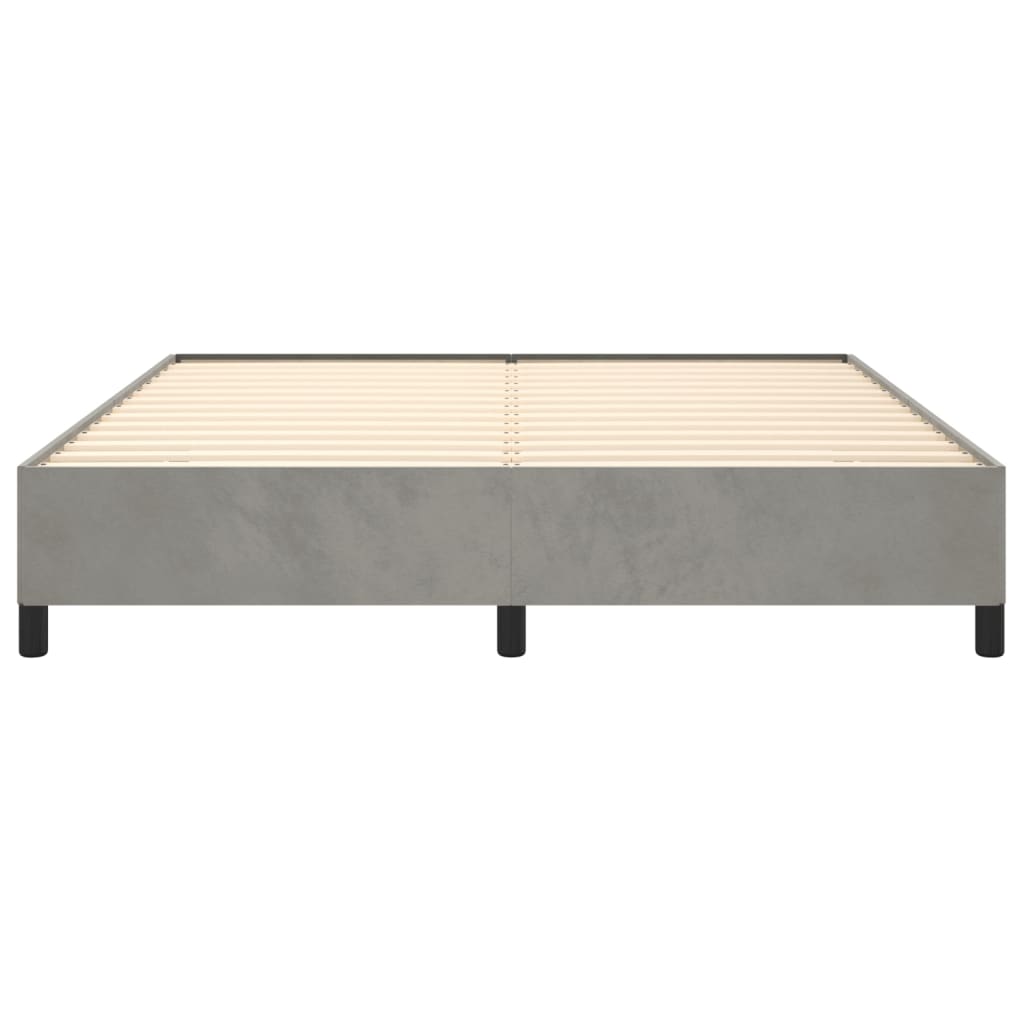 Cadre de lit sans matelas gris clair 180x200 cm velours - XIOS