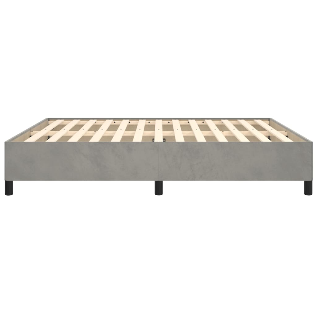 Cadre de lit sans matelas gris clair 180x200 cm velours - XIOS