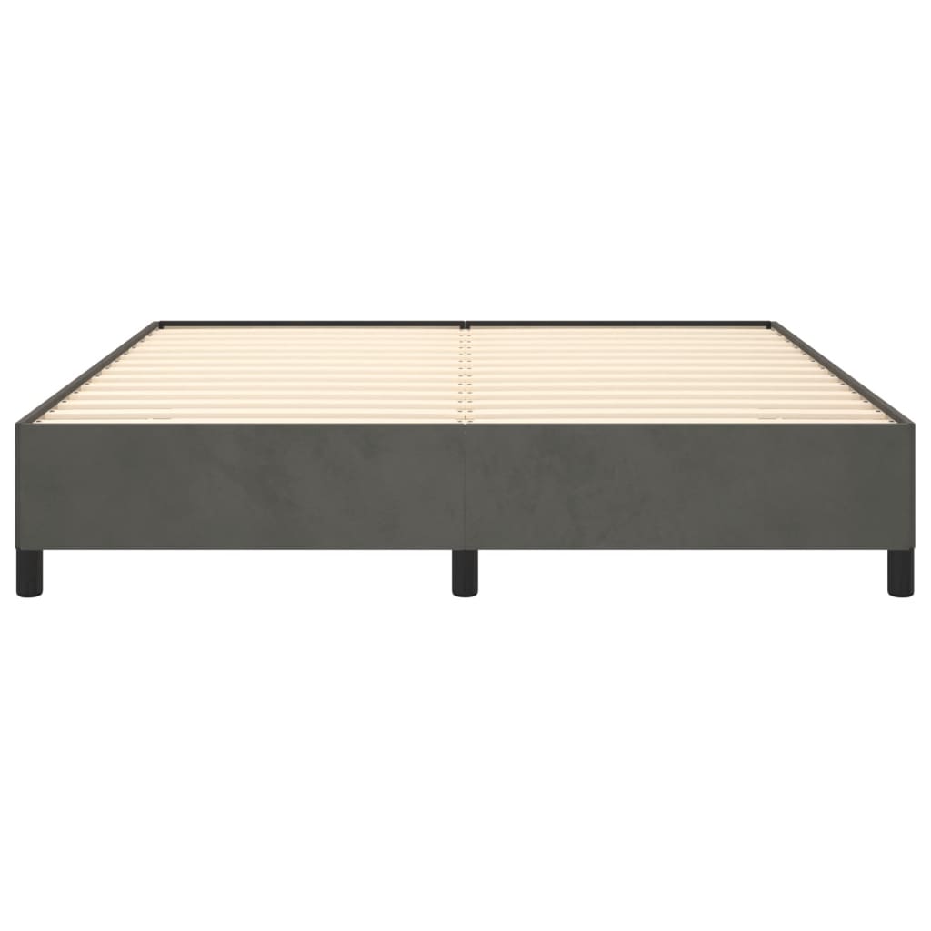 Cadre de lit sans matelas gris foncé 180x200 cm velours - XIOS