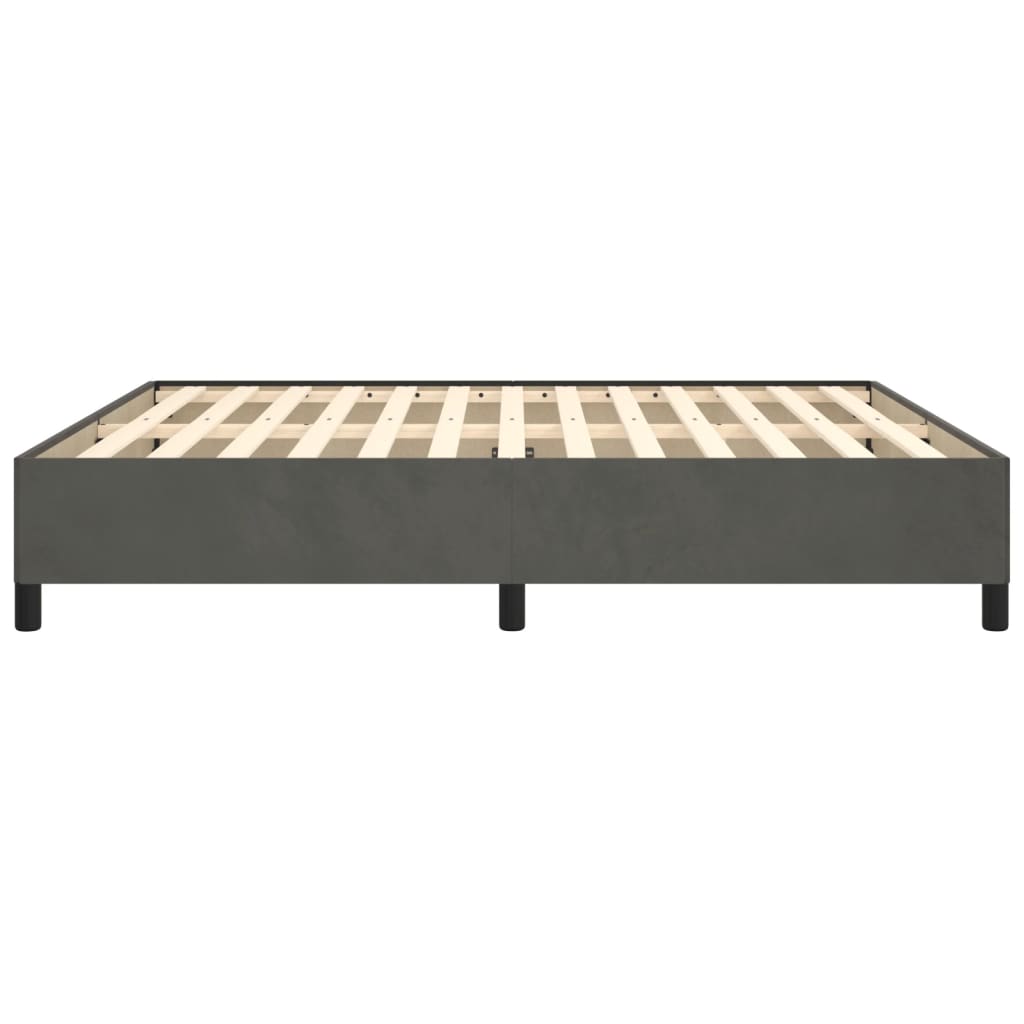 Cadre de lit sans matelas gris foncé 180x200 cm velours - XIOS