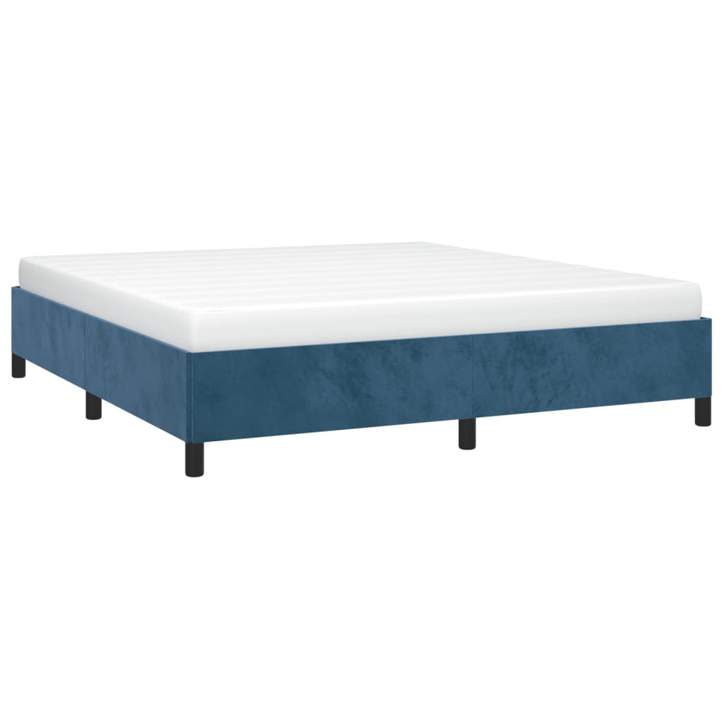 Cadre de lit sans matelas bleu foncé 180x200 cm velours - XIOS