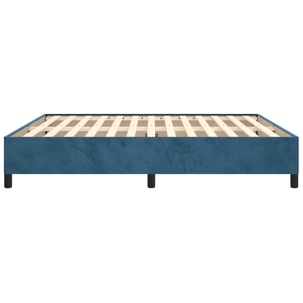 Cadre de lit sans matelas bleu foncé 180x200 cm velours - XIOS