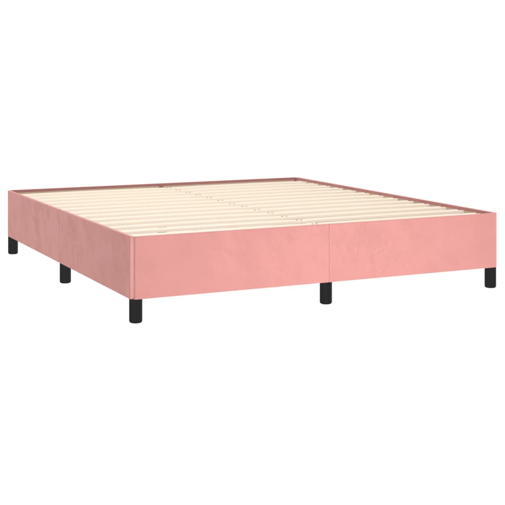 Cadre de lit sans matelas rose 180x200 cm velours - XIOS