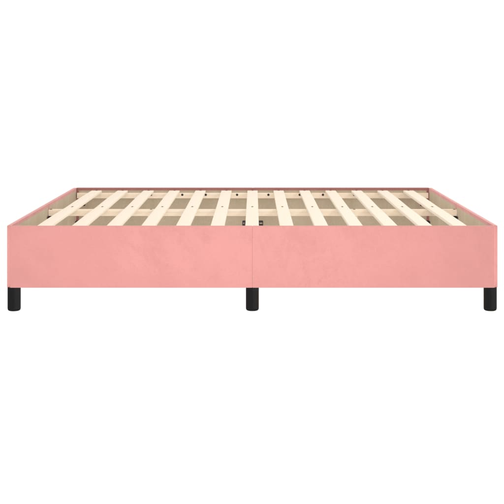 Cadre de lit sans matelas rose 180x200 cm velours - XIOS