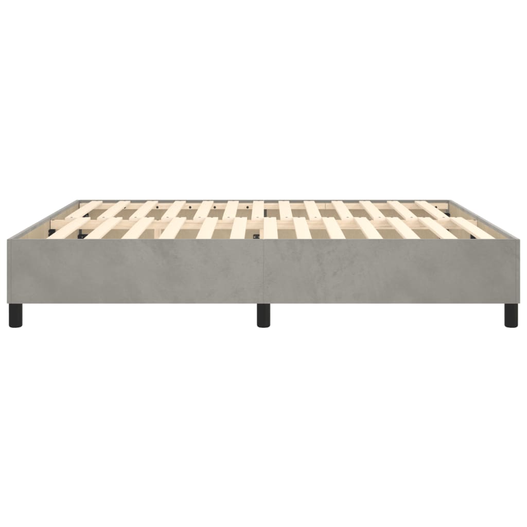 Cadre de lit sans matelas gris clair 200x200 cm velours - XIOS