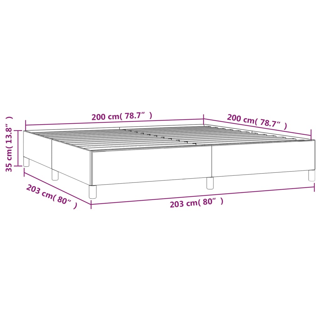 Cadre de lit sans matelas gris foncé 200x200 cm velours - XIOS