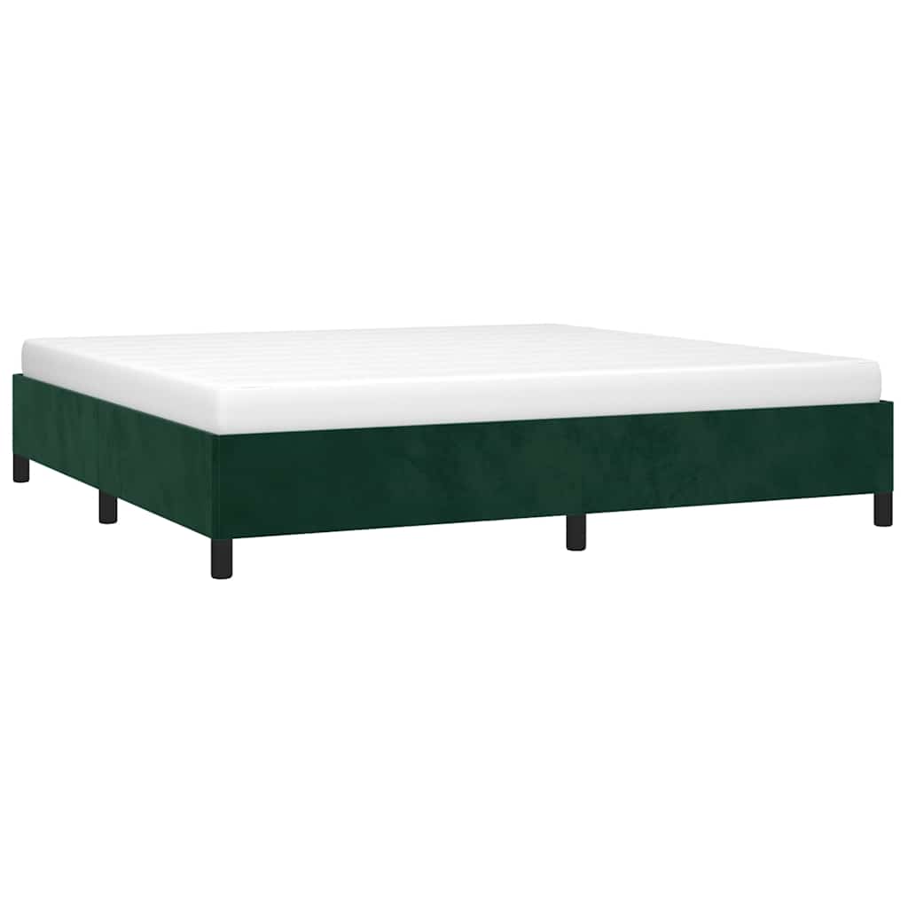 Cadre de lit sans matelas vert foncé 200x200 cm velours - XIOS