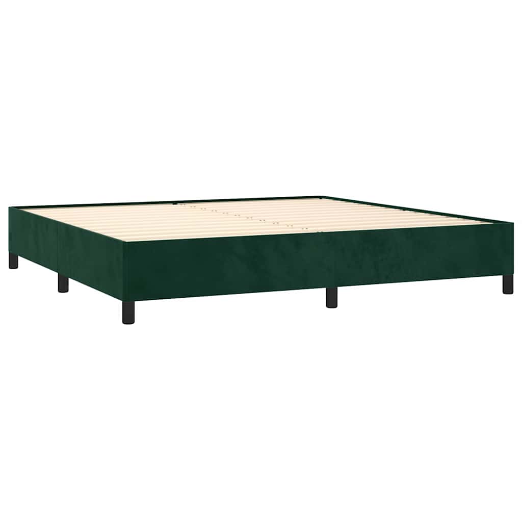 Cadre de lit sans matelas vert foncé 200x200 cm velours - XIOS