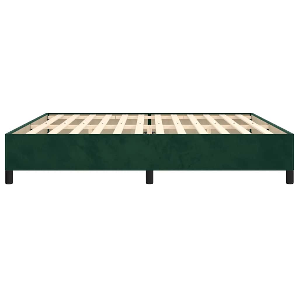 Cadre de lit sans matelas vert foncé 200x200 cm velours - XIOS