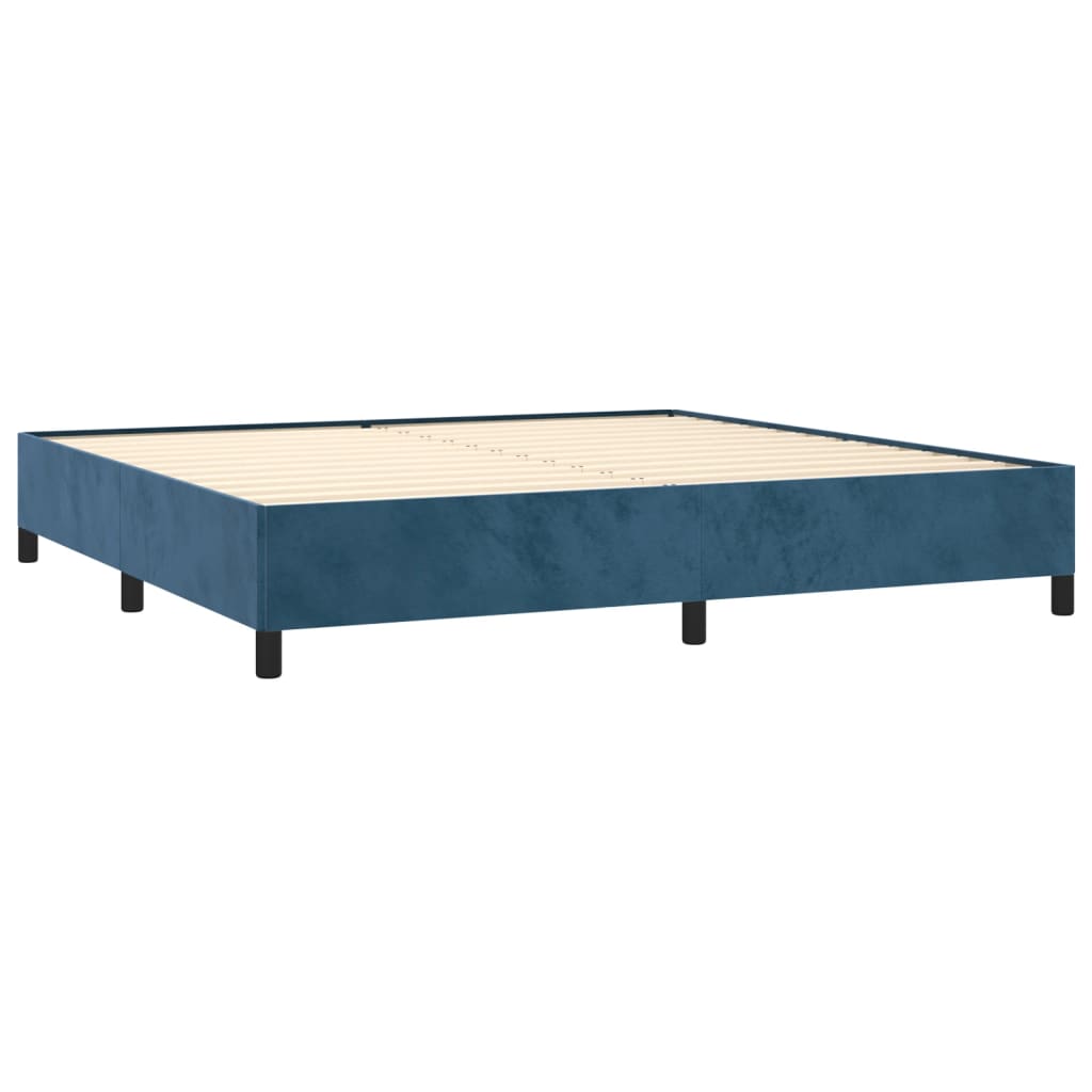 Cadre de lit sans matelas bleu foncé 200x200 cm velours - XIOS