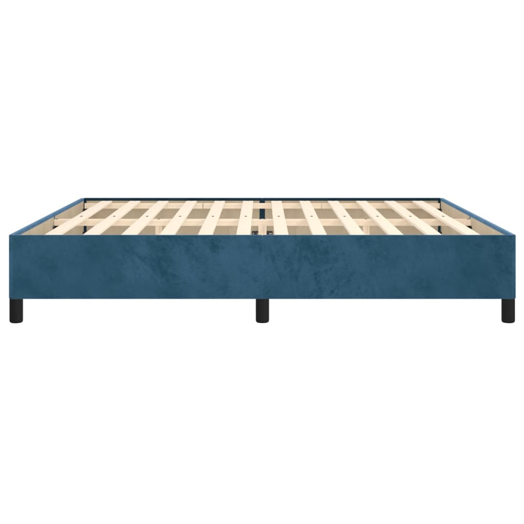 Cadre de lit sans matelas bleu foncé 200x200 cm velours - XIOS