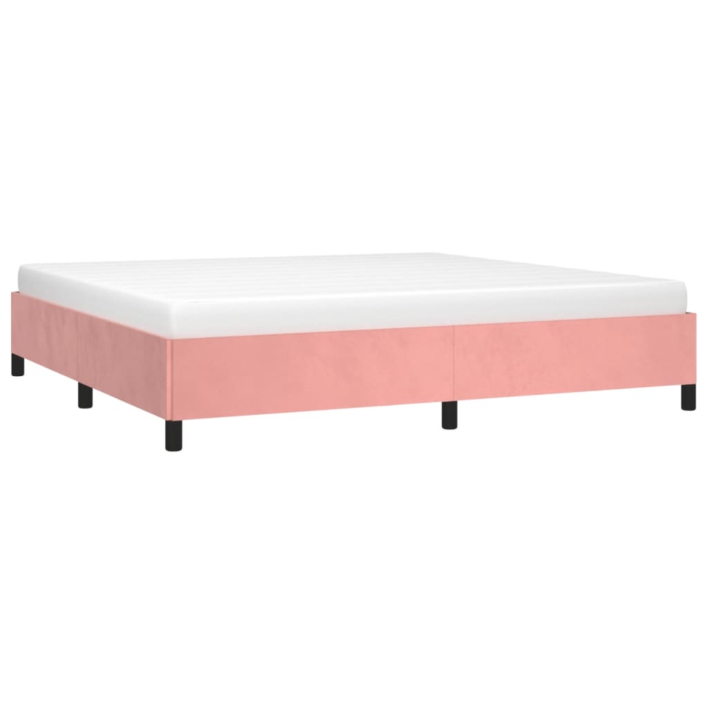 Cadre de lit sans matelas rose 200x200 cm velours - XIOS