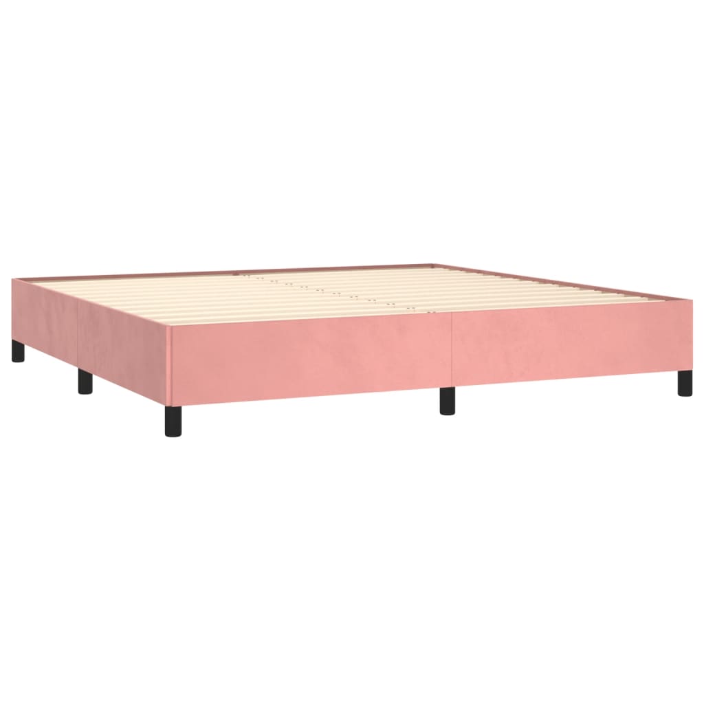 Cadre de lit sans matelas rose 200x200 cm velours - XIOS