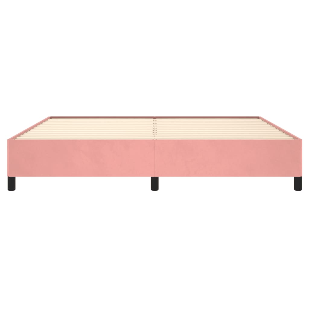 Cadre de lit sans matelas rose 200x200 cm velours - XIOS
