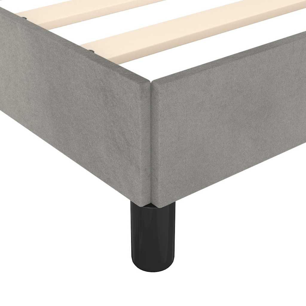 Cadre de lit sans matelas gris clair 100x190 cm velours - XIOS