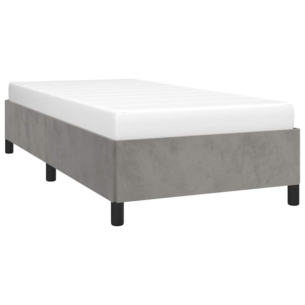 Cadre de lit gris clair 100x203 cm velours - XIOS
