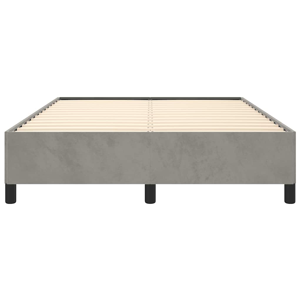 Cadre de lit gris clair 137x190 cm velours - XIOS