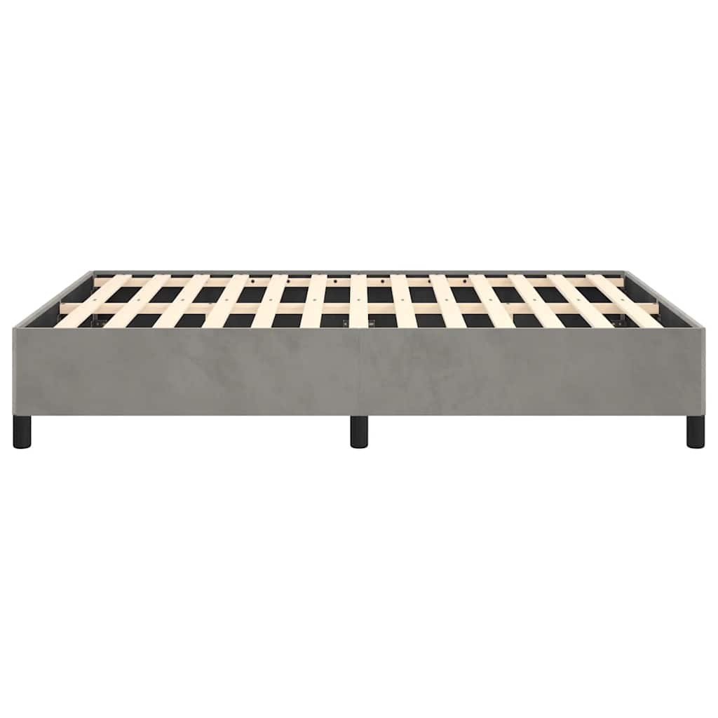 Cadre de lit gris clair 137x190 cm velours - XIOS