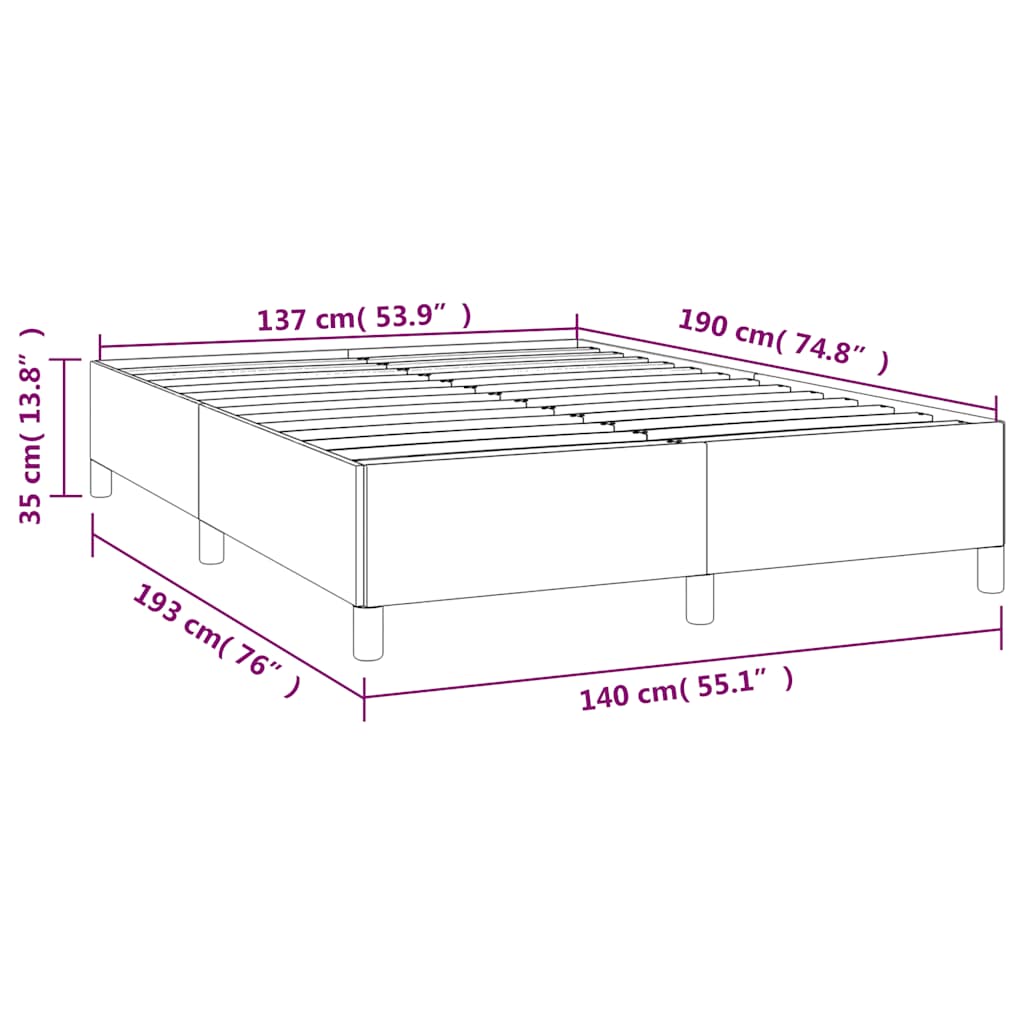 Cadre de lit sans matelas gris foncé 137x190 cm velours - XIOS