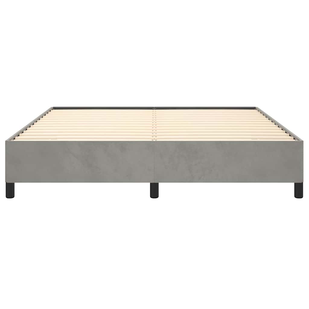Cadre de lit gris clair 193x203 cm velours - XIOS