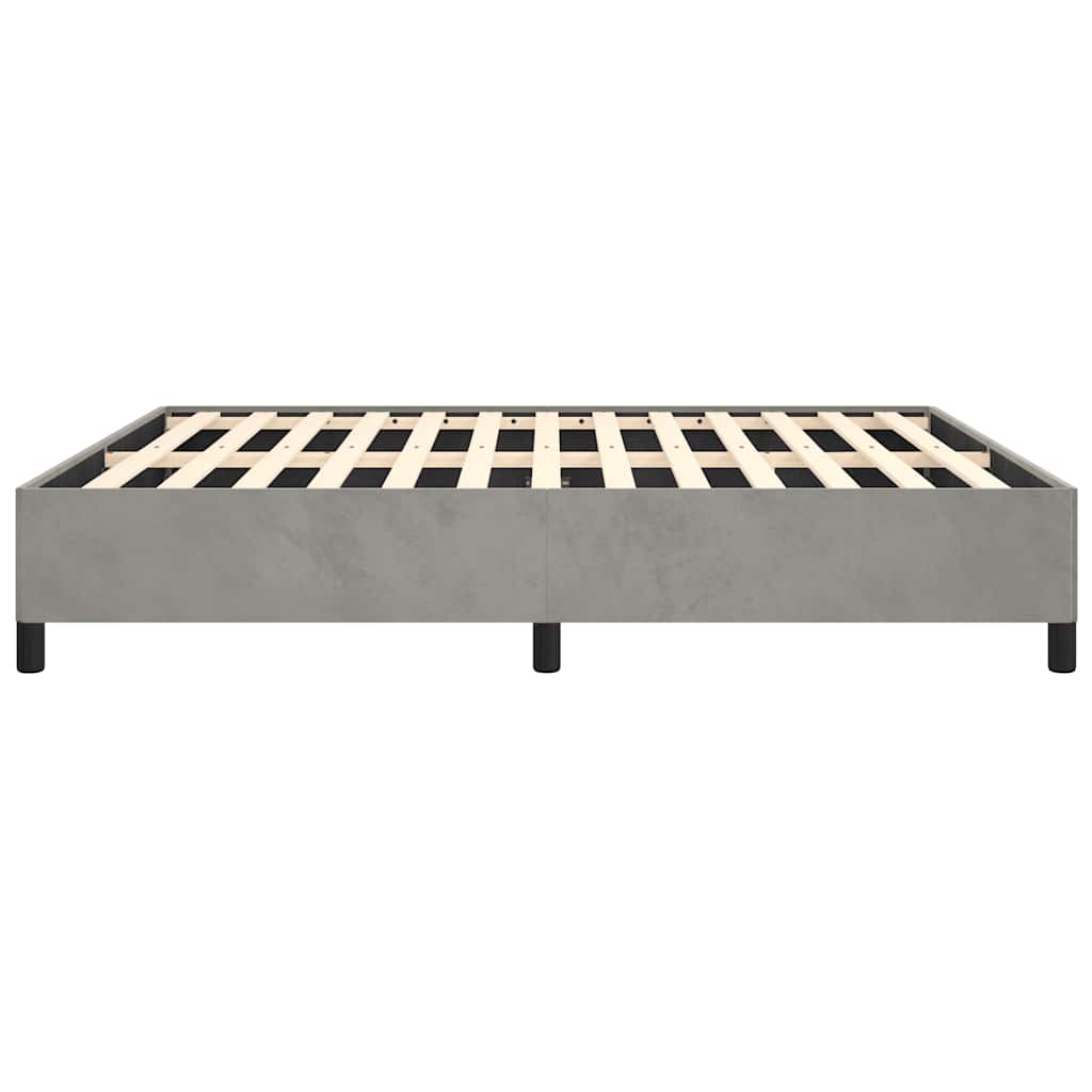 Cadre de lit gris clair 193x203 cm velours - XIOS