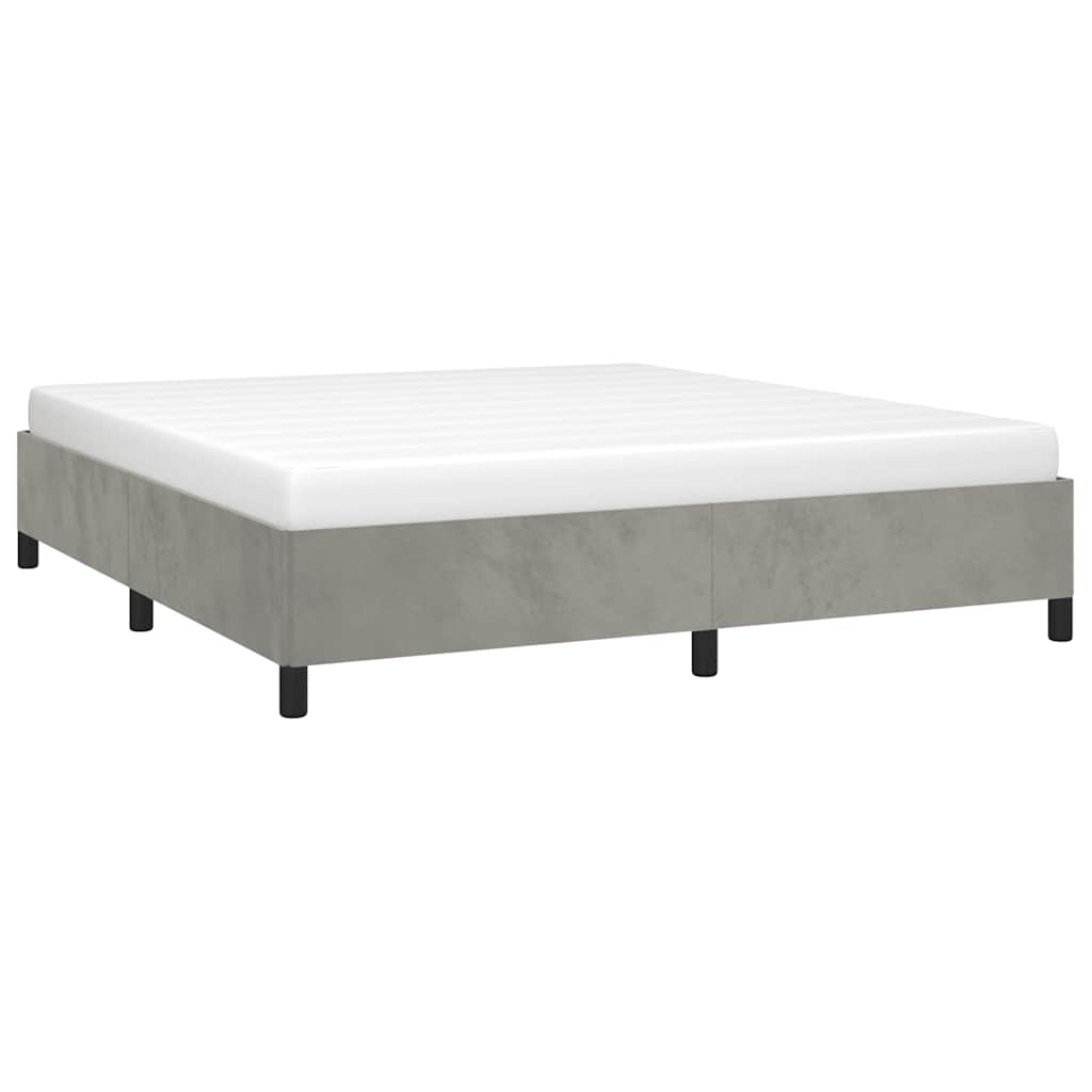 Cadre de lit sans matelas gris clair California velours - XIOS