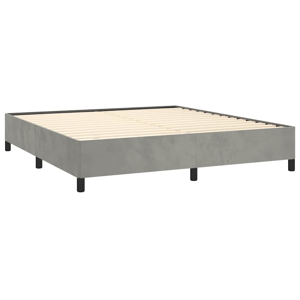 Cadre de lit sans matelas gris clair California velours - XIOS