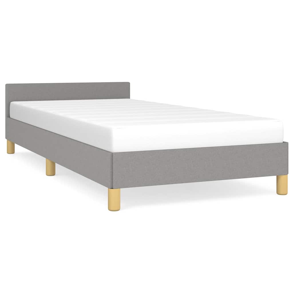 Cadre de lit sans matelas gris clair 80x200 cm tissu - XIOS