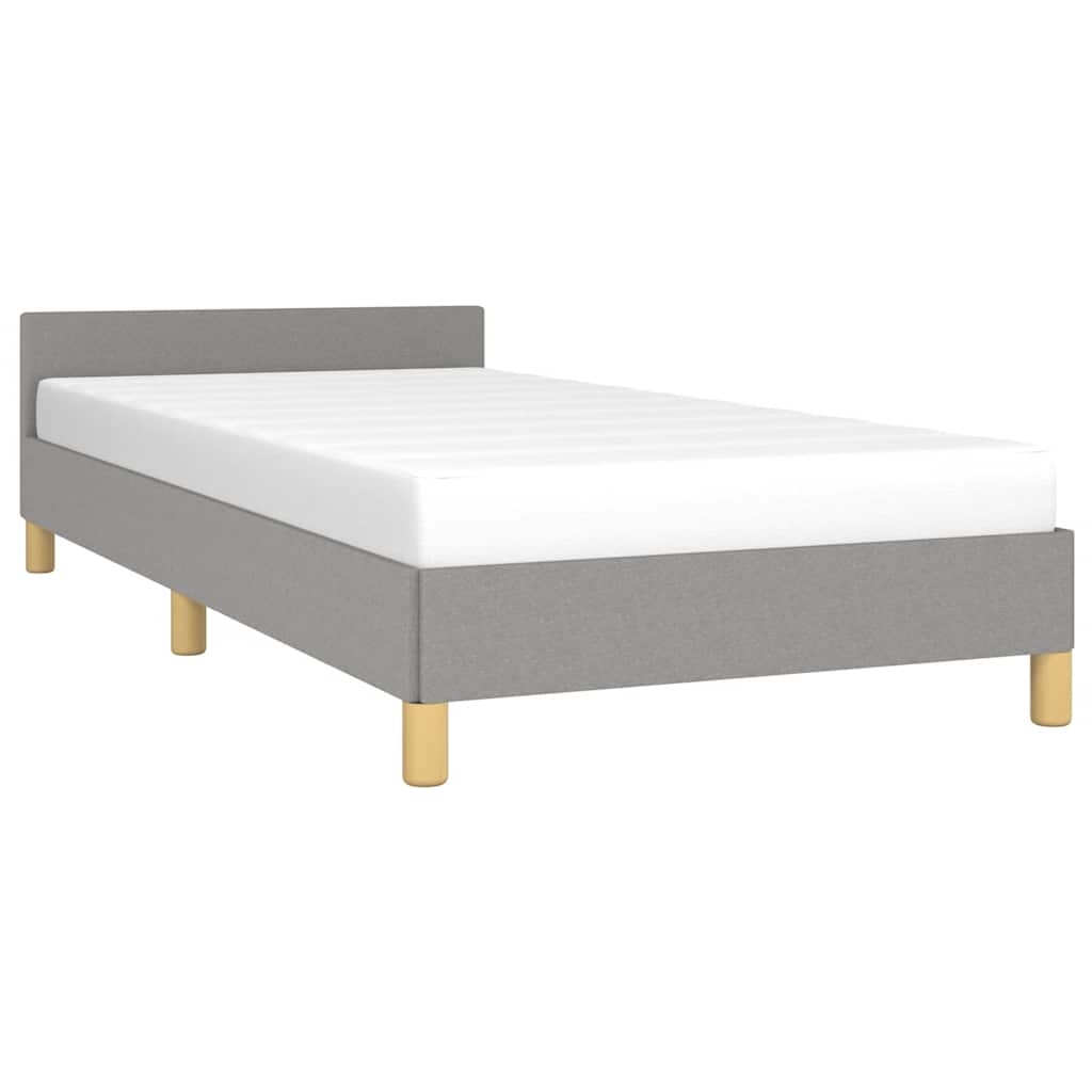 Cadre de lit sans matelas gris clair 80x200 cm tissu - XIOS