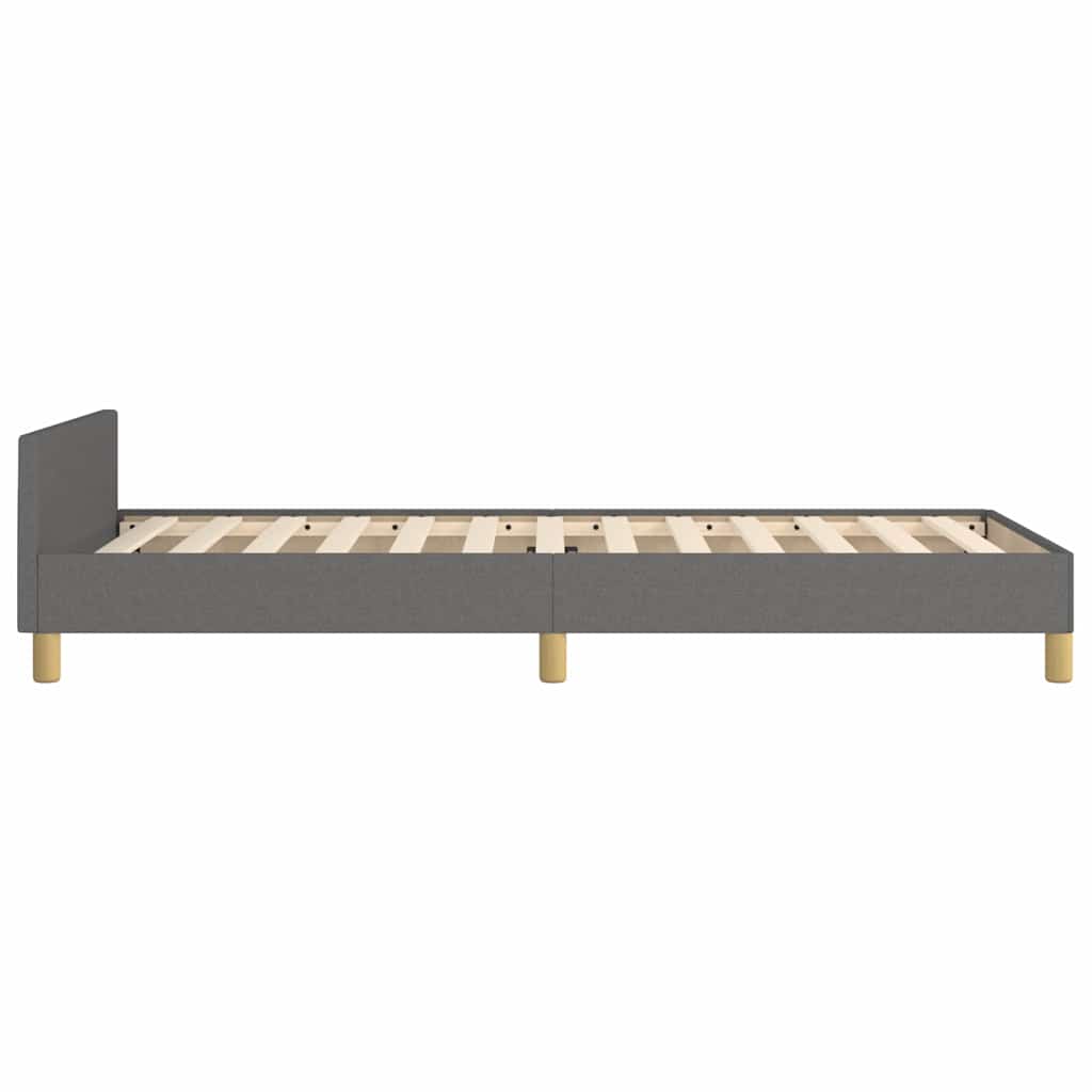 Cadre de lit sans matelas gris foncé 80x200 cm tissu - XIOS