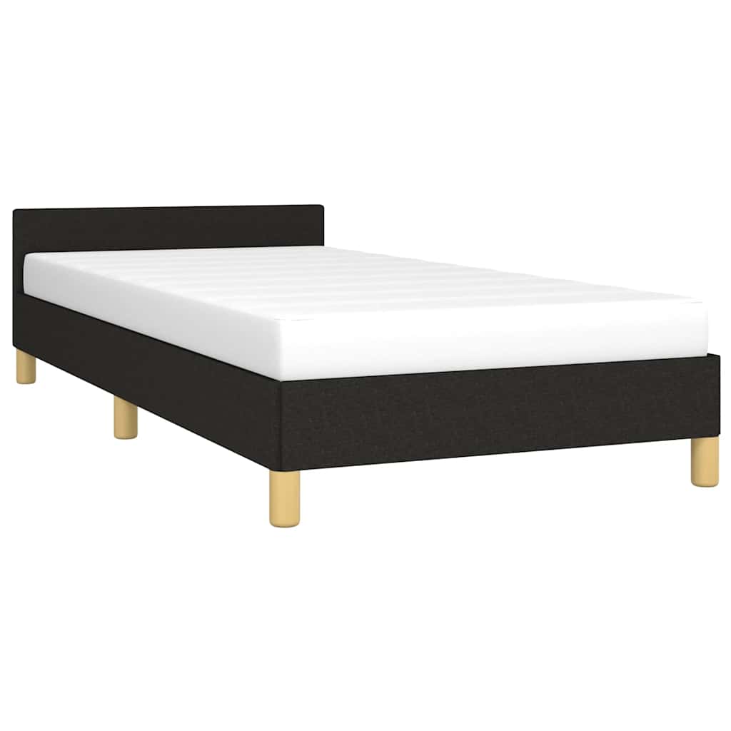 Cadre de lit avec tête de lit sans matelas noir 80x200 cm tissu - XIOS