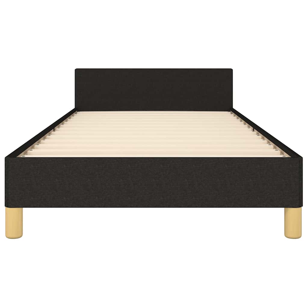 Cadre de lit avec tête de lit sans matelas noir 80x200 cm tissu - XIOS