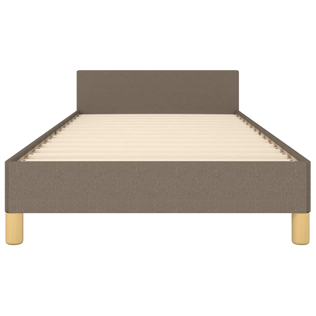 Cadre de lit avec tête de lit sans matelas taupe 80x200cm tissu - XIOS