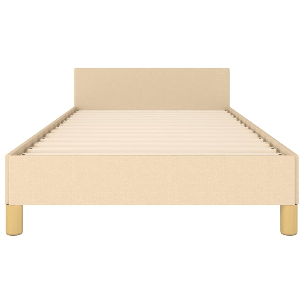 Cadre de lit avec tête de lit sans matelas crème 80x200cm tissu - XIOS