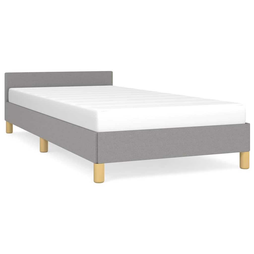 Cadre de lit sans matelas gris clair 90x190 cm tissu - XIOS