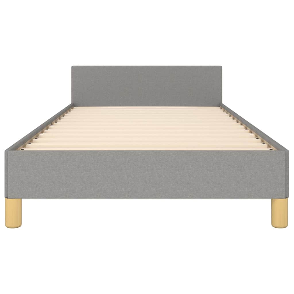 Cadre de lit sans matelas gris clair 90x190 cm tissu - XIOS