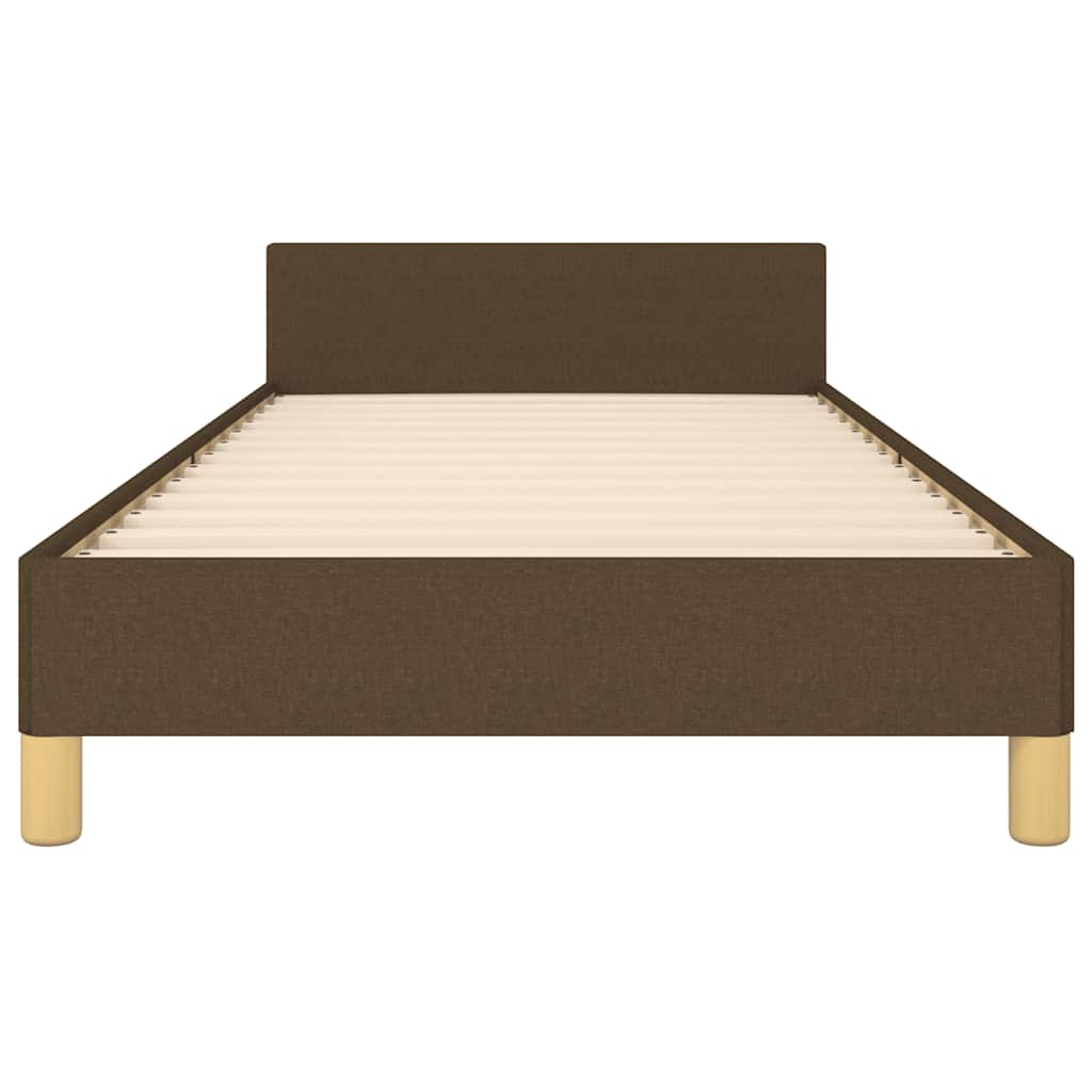 Cadre de lit sans matelas marron foncé 90x190 cm tissu - XIOS