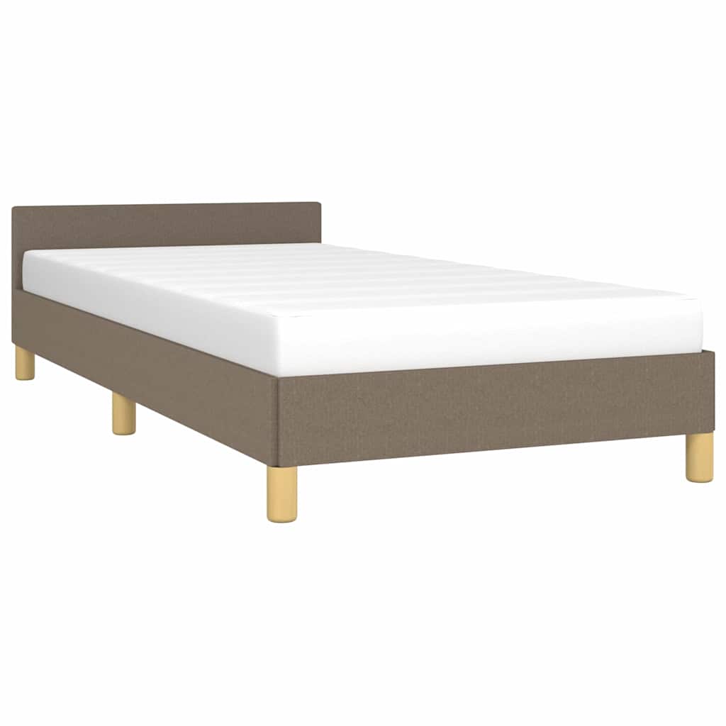Cadre de lit avec tête de lit sans matelas taupe 90x190cm tissu - XIOS