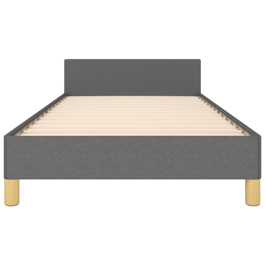 Cadre de lit sans matelas gris foncé 90x200 cm tissu - XIOS