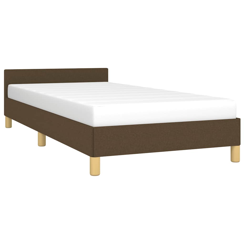 Cadre de lit sans matelas marron foncé 90x200 cm tissu - XIOS